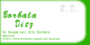 borbala ditz business card