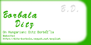 borbala ditz business card